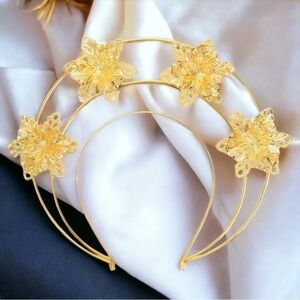 "Gold Star Goddess Headband - Celestial Gold Star Headpiece" Brand New
